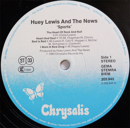Huey Lewis And The News* : Sports (LP, Album)