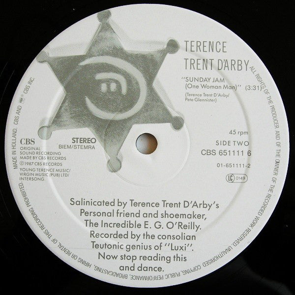 Terence Trent D'Arby : Dance Little Sister (12", Maxi)