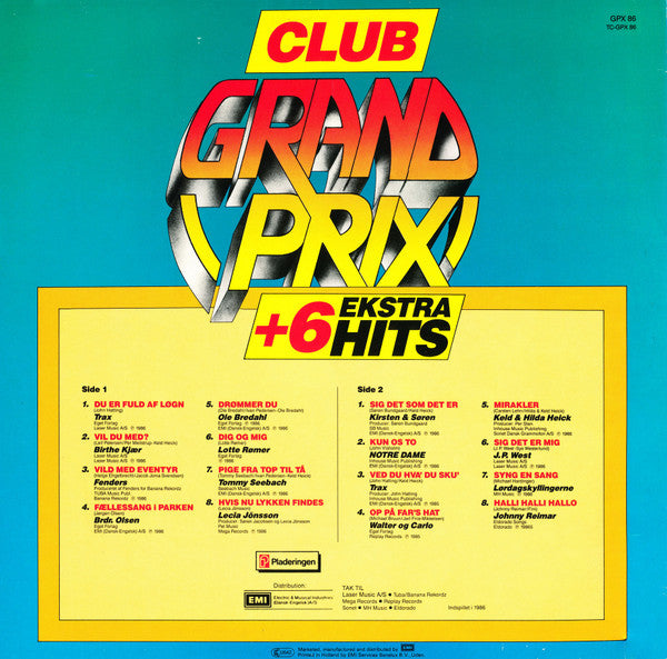 Various : Club Grand Prix 1986 (+ 6 Ekstra Hits) (LP, Comp)