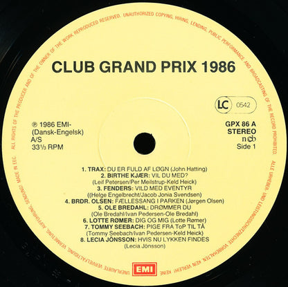 Various : Club Grand Prix 1986 (+ 6 Ekstra Hits) (LP, Comp)