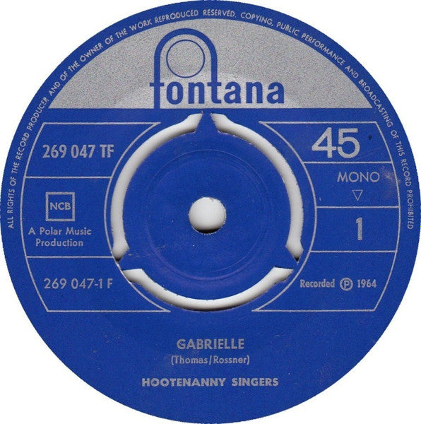 Hootenanny Singers : Gabrielle / I Lunden Gröna  (7", Single, Mono)
