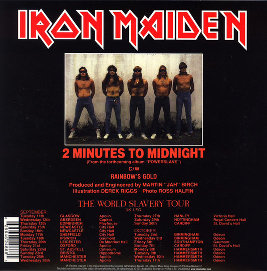 Iron Maiden : 2 Minutes To Midnight (7", Single, RE)