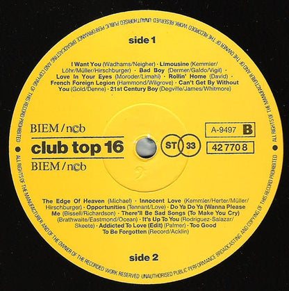 Various : Club Top 16 - September / Oktober '86 (LP, Comp)