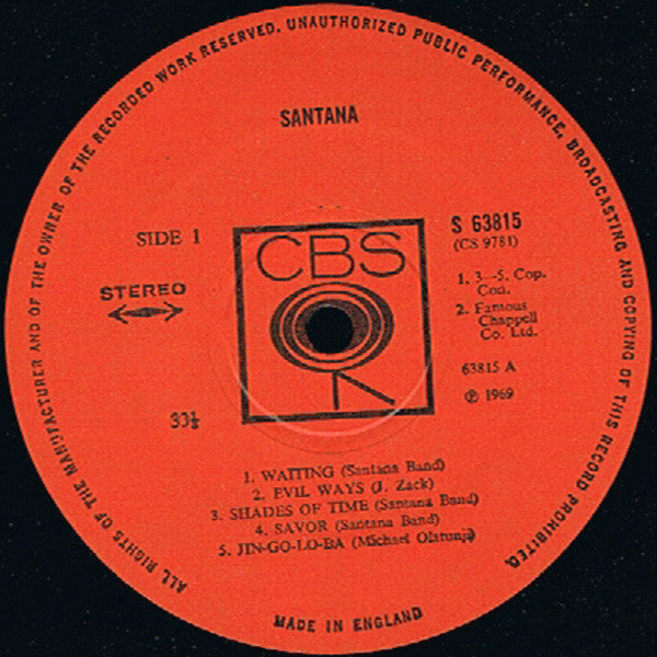 Santana : Santana (LP, Album)