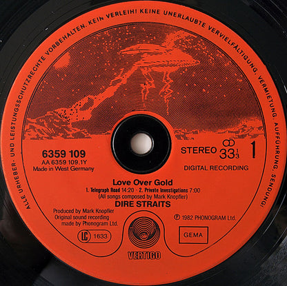 Dire Straits : Love Over Gold (LP, Album, RE, Red)
