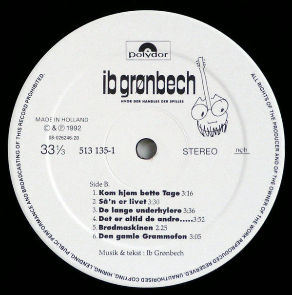 Ib Grønbech : Hvor Der Handles Der Spilles (LP, Album)