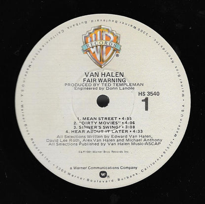 Van Halen : Fair Warning (LP, Album, Win)