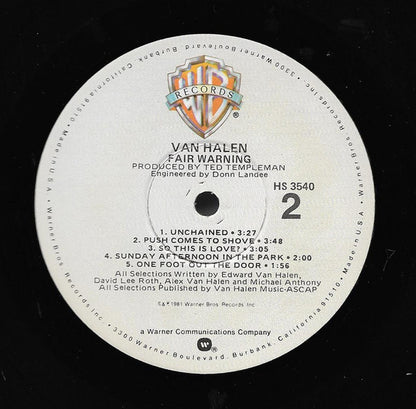 Van Halen : Fair Warning (LP, Album, Win)