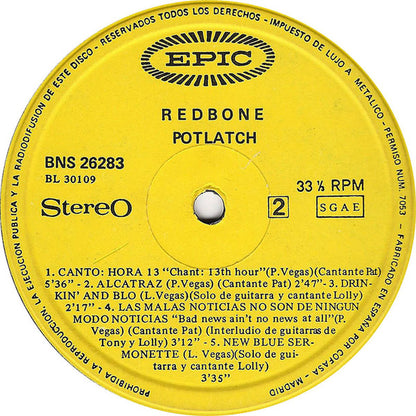 Redbone : Potlatch (LP, Album)