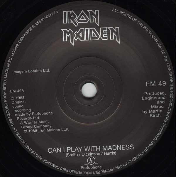Iron Maiden : Can I Play With Madness (7", Single, RE)