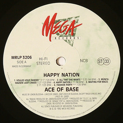 Ace Of Base : Happy Nation (LP, Album)