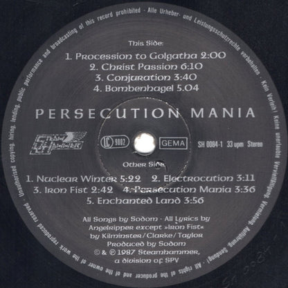 Sodom : Persecution Mania (LP, Album)