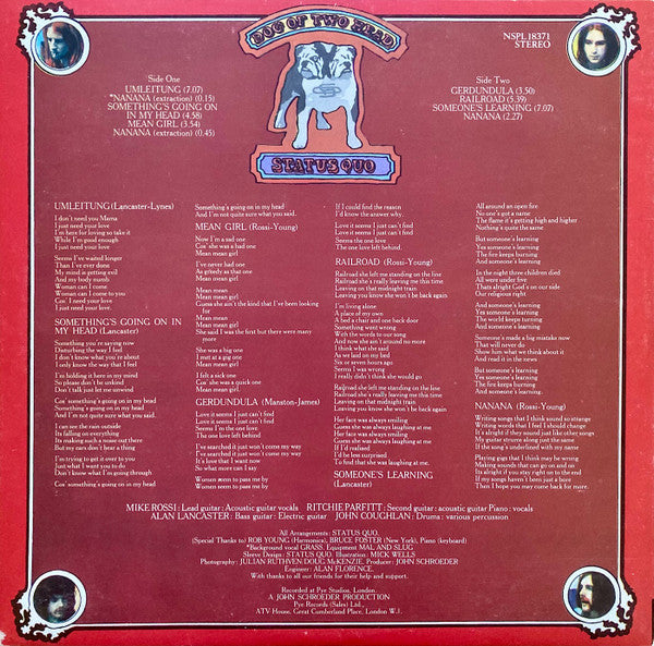 Status Quo : Dog Of Two Head (LP, Album, Gat)