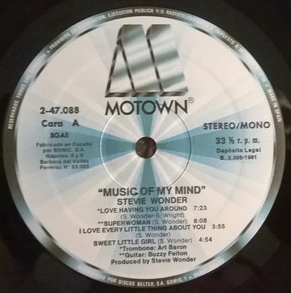Stevie Wonder : Music Of My Mind (LP, Album, RE)