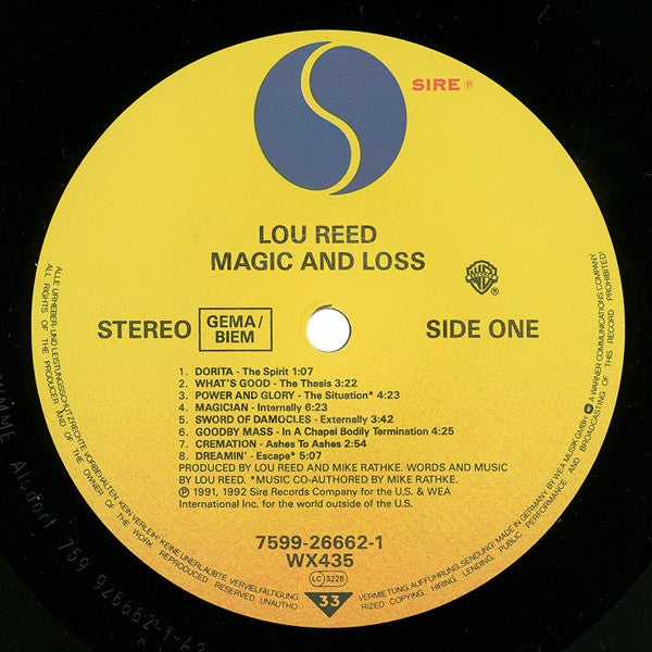 Lou Reed : Magic And Loss (LP, Album)