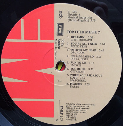 Various : For Fuld Musik 7 (LP, Comp)