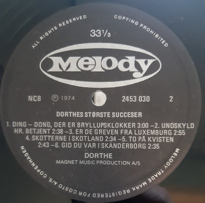 Dorthe Kollo : Dorthe's Største Succes'er (LP, Comp)
