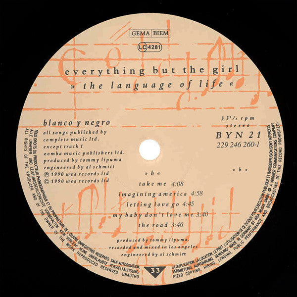 Everything But The Girl : The Language Of Life (LP, Album)