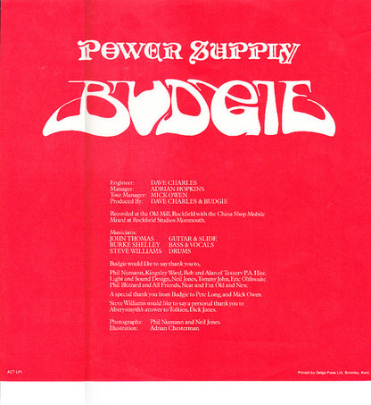 Budgie : Power Supply (LP, Album)