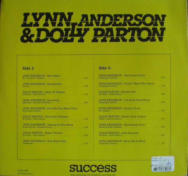 Lynn Anderson, Dolly Parton : Lynn Anderson & Dolly Parton (LP, Comp)