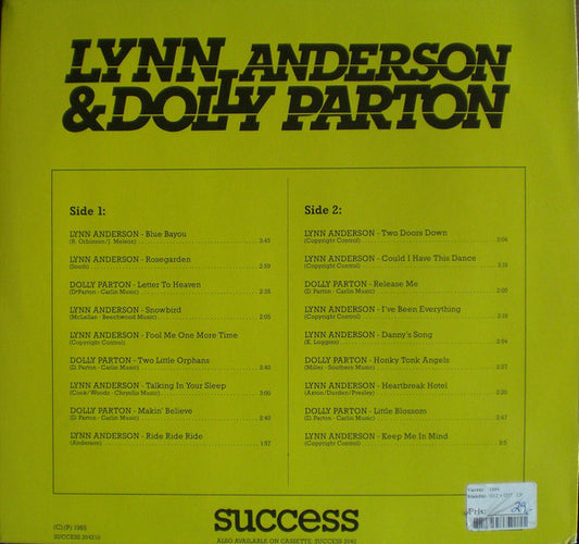 Lynn Anderson, Dolly Parton : Lynn Anderson & Dolly Parton (LP, Comp)