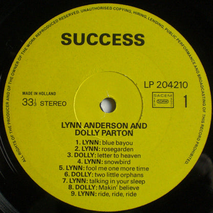 Lynn Anderson, Dolly Parton : Lynn Anderson & Dolly Parton (LP, Comp)