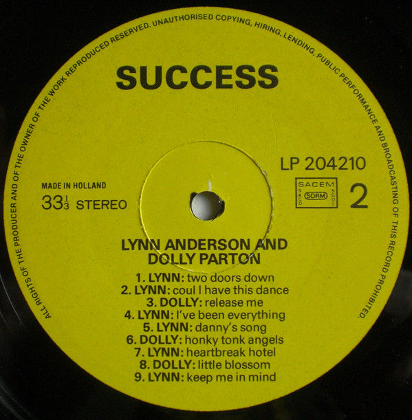 Lynn Anderson, Dolly Parton : Lynn Anderson & Dolly Parton (LP, Comp)