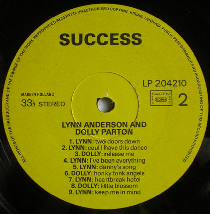 Lynn Anderson, Dolly Parton : Lynn Anderson & Dolly Parton (LP, Comp)