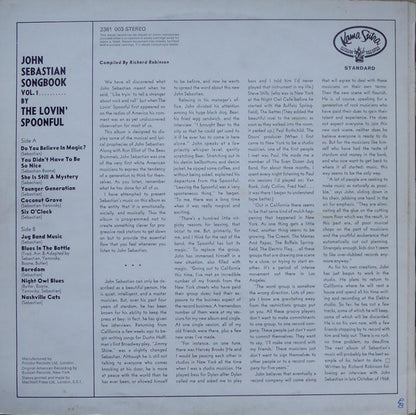The Lovin' Spoonful : John Sebastian Song Book Vol. 1 (LP, Comp)