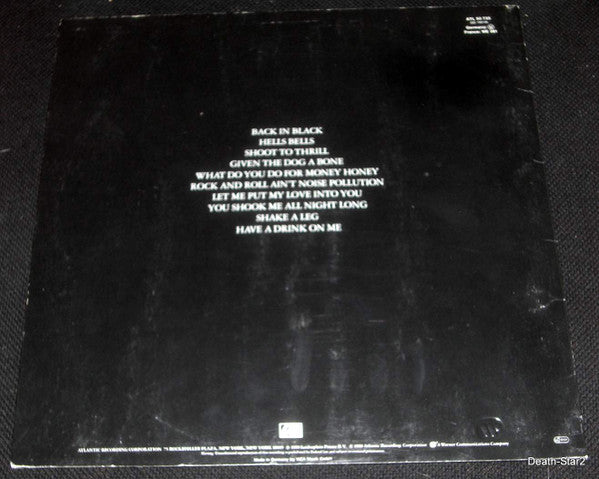 AC/DC : Back In Black (LP, Album, RE)