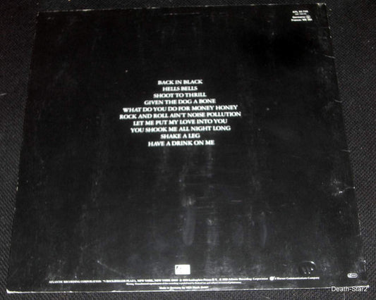 AC/DC : Back In Black (LP, Album, RE)