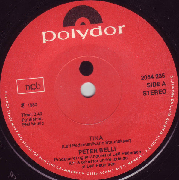 Peter Belli : Tina (7", Single)