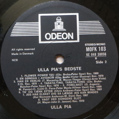 Ulla Pia : Ulla Pia's Bedste (LP, Comp)