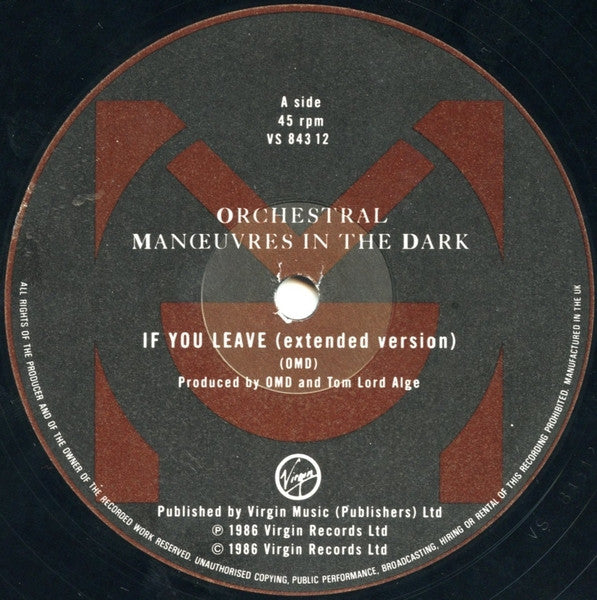 Orchestral Manoeuvres In The Dark : If You Leave (12", Single)