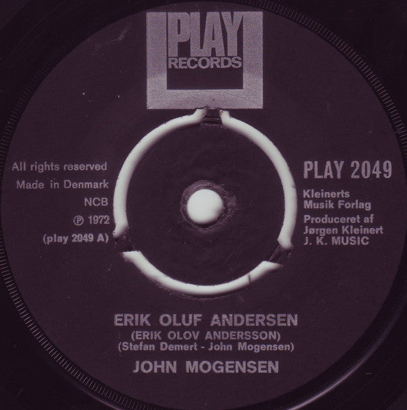 John Mogensen : Erik Oluf Andersen / To Mennesker På En Strand (7", Single, 3-p)