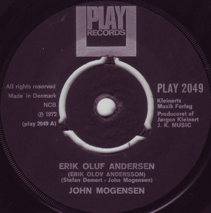 John Mogensen : Erik Oluf Andersen / To Mennesker På En Strand (7", Single, 3-p)