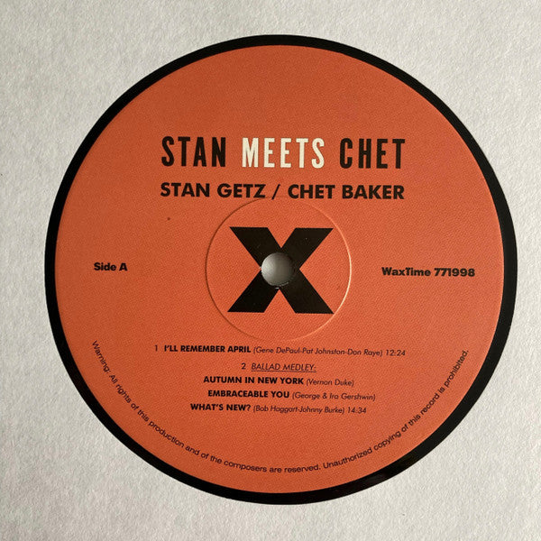 Stan Getz, Chet Baker : Stan Meets Chet (LP, Album, RE)