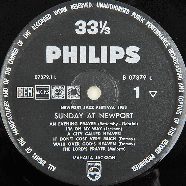 Mahalia Jackson : The Newport Jazz Festival 1958 - Sunday At Newport (LP, Album, RE)