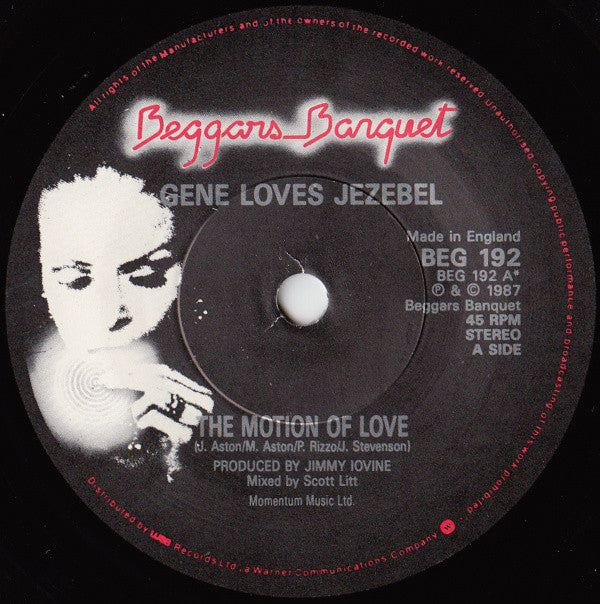 Gene Loves Jezebel : The Motion Of Love (2x7", Single)