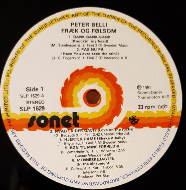 Peter Belli : Fræk Og Følsom (LP, Album)