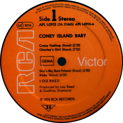 Lou Reed : Coney Island Baby (LP, Album, RP)