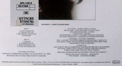 Lou Reed : Coney Island Baby (LP, Album, RP)