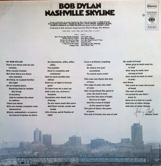 Bob Dylan : Nashville Skyline (LP, Album, RE)