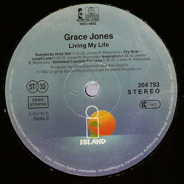 Grace Jones : Living My Life (LP, Album)