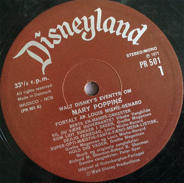 Various : Walt Disney's Mary Poppins (LP, Album, Mono)