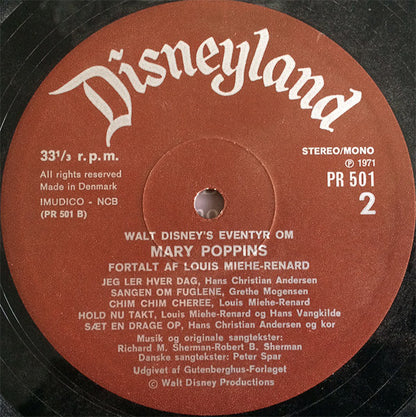Various : Walt Disney's Mary Poppins (LP, Album, Mono)