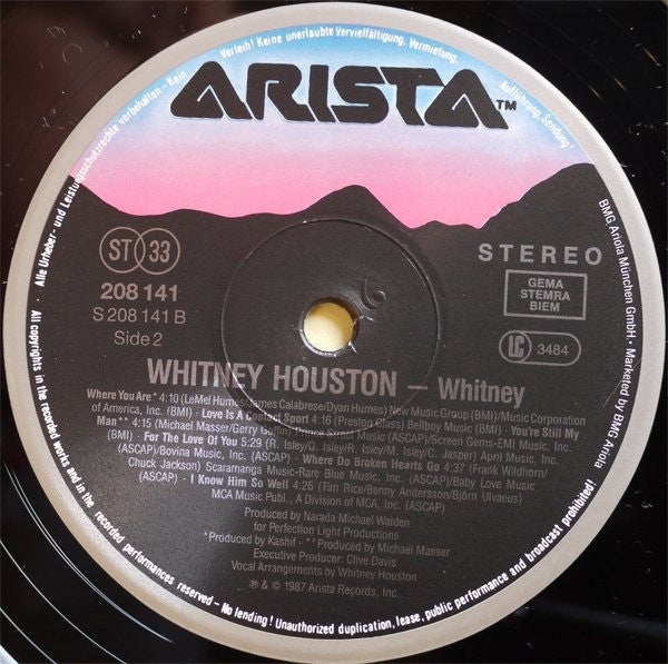 Whitney Houston : Whitney (LP, Album, RP)