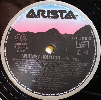 Whitney Houston : Whitney (LP, Album, RP)