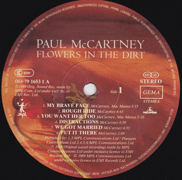 Paul McCartney : Flowers In The Dirt (LP, Album)