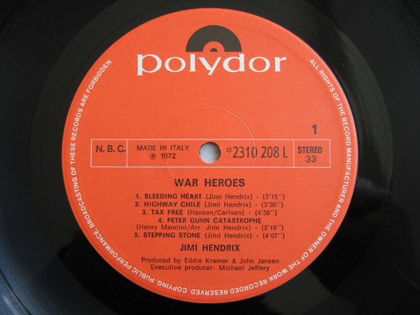 Jimi Hendrix : War Heroes (LP, Album)
